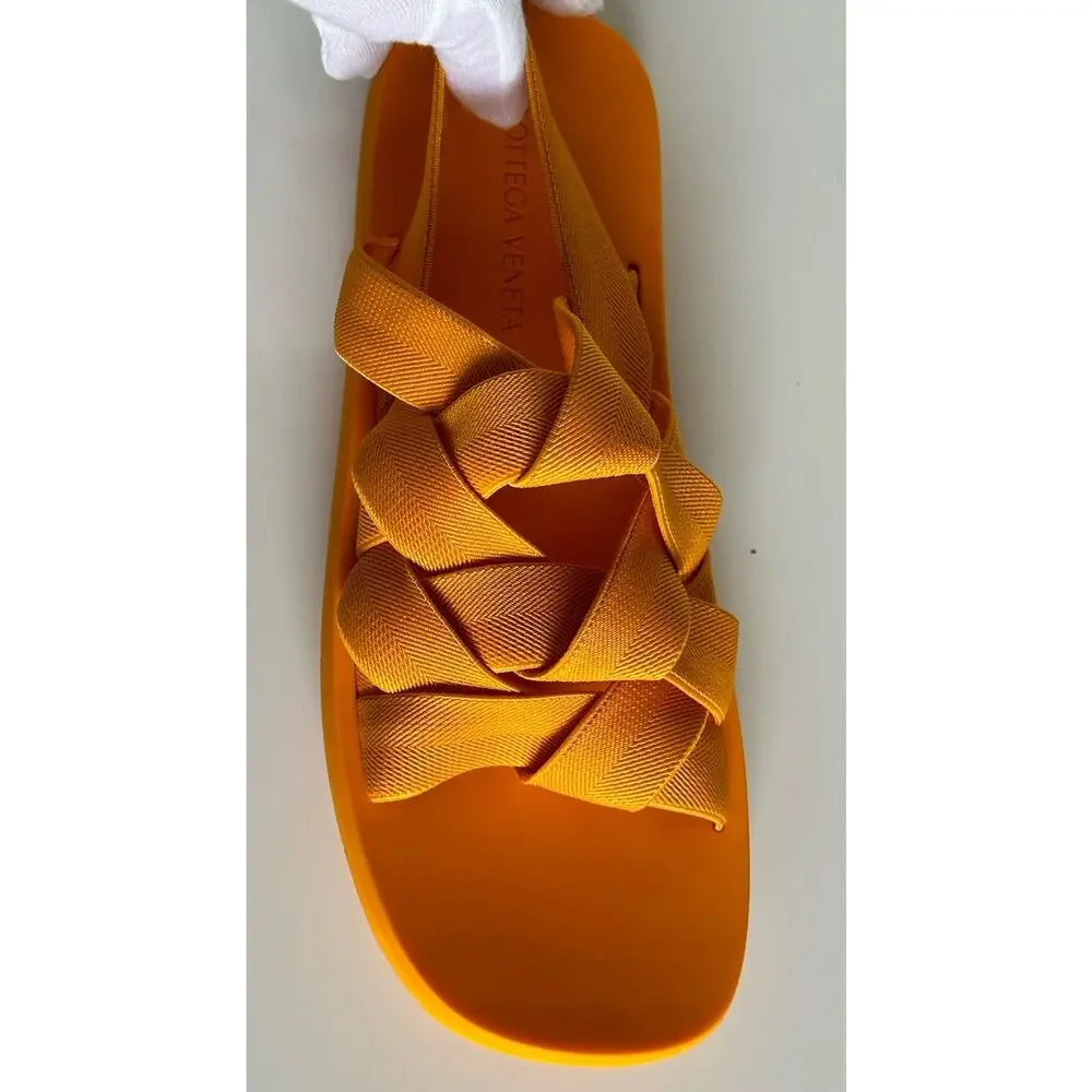 NIB $790 Bottega Veneta Intrecciato Starfish Tangerine Sandals 9 US (42) 651402